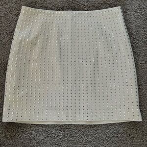 H&M Beige Mini Skirt with Metallic Accents